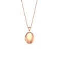 Minimalist oval locket pendant necklace in rose gold finish with smooth polished surface - Necklace - Rose Gold Oval / Glossy