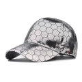 Cappellino da baseball argento metallizzato con motivo a nido d'ape nero e visiera - Regolabile / Argento