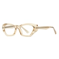 Occhiali da sole cat-eye trasparenti color champagne con montatura geometrica alla moda - Montatura Champagne Lente Trasparente