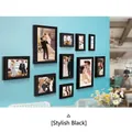 Modern fashion black solid wood photo frame set with nine pieces for wall decoration - Classic Black / 10 Frame Set