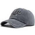 Gray washed cotton baseball cap with VAIL Colorado 1962 embroidery and curved brim - Gray