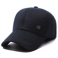 Berretto da baseball invernale uomo blu scuro con fodera in peluche e stemma - Blu navy