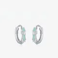 Orecchini a farfalla in argento S925 con smalto verde menta su sfondo bianco lucido - Argento 925 / Verde Menta Argento