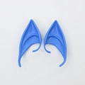 Blue soft silicone elf ears for Halloween cosplay and costume party accessories - Short Style (OPP Bag) / Blue