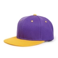 Klassische lila und gelbe zweifarbige Snapback Baseball Kappe mit flachem Schirm - Farbblockierung Gelb + Lila / Verstellbar