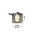 18k gold plated vintage square Hamsa pendant with white enamel for DIY jewelry - DZ-1153-Black Base White Hamsa