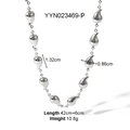 Detailed size specifications for the stainless steel water drop chain necklace design - Water Drop Style (YYN023469-P)
