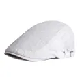 White floral lace beret cap with jacquard texture and adjustable metal buckle - Jacquard Texture Style / White
