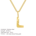 Gold plated titanium steel letter L initial pendant necklace for minimalist fashion - Letter L / 10mm Pendant / Gold