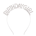 Cerchietto Birthday Girl in argento con strass e lettere in cristallo scintillante - Cerchietto Singolo (Birthday Girl) / Argento