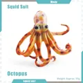 Realistic orange octopus toy model with brown spots and textured suckers, weight 53g - Large Spotted Octopus (T15680)