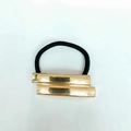 Coletero negro con adornos rectangulares de metal dorado de estilo punk minimalista - 1056-2 (Rectángulo de Doble Capa)