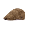 Béret classique à rayures marron avec boucle de réglage en métal pour un ajustement - Vert Militaire
