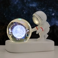 Astronaut night light featuring a 3D inner carved crystal ball with glowing planet motif - Sphere / Space Walk (Multicolor Light)