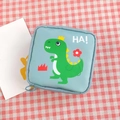 Custodia azzurra per assorbenti igienici con dinosauro carino e chiusura a cerniera - Dinosauro Blu
