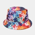 Artistic bucket hat with colorful abstract 3D graffiti oil painting print - M (56-58cm) / Artistic Graffiti Tie-dye (35#)
