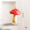 Ornamento natalizio a fungo rosso con pois bianchi e spago, misura 7 cm x 6 cm - Fungo Rotondo (Stile C)