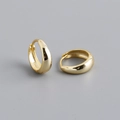 Detailed macro view of S925 hallmark on the inner band of these gold hoop earrings - Inner Diameter 10mm / Gold