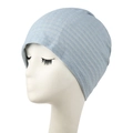 Gorro de algodón acanalado azul claro transpirable para posparto y uso diario de verano - L (58-60cm) / Azul claro