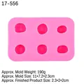Pink 3D cherry silicone mold with 6 cavities for DIY cake decorating 11x7.2x2.3cm - Style 3 / Pink