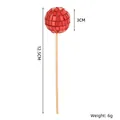 Red disco mirror ball cake topper with 3cm diameter and wooden stick for party decor - 3cm with Wooden Stick / Red