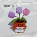 Handmade crochet tulip flower pot with purple petals and a Thank You card gift - Positive Potted-Deep Pot Tulip Gradient Purple