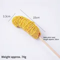 Realistic artificial corn dog model with breadcrumb texture and yellow sauce topping - Yellow Cream Cheese Hot Dog Stick
