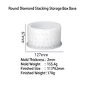 Silicone mold for diamond texture storage box base with 127mm diameter and 67mm height - Base Box Round Diamond Stacking Storage Box