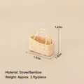 Miniature handmade woven basket with double handles for dollhouse Christmas decor - No.19 - Square Woven Basket Accessory