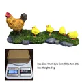 Adorno de resina para micropaisaje con gallina y cuatro pollitos amarillos - Gallina y Pollitos