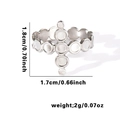 Silver titanium steel ring with cross design and 1.7cm width measurements - Steel Color 99