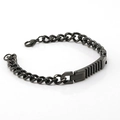 Close-up of black industrial Cuban chain bracelet with mechanical decorative buckle - 18K Gold / Black