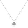 Elegante collar de plata esterlina S925 con colgante de flor y circonitas brillantes - Plata (Cadena 40+5CM)