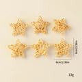 Set of 6 handmade natural rattan star ornaments for Christmas tree decor, 6cm each - Rattan Stars 6cm 6Pcs Natural