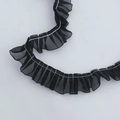 Black multi-layered pleated chiffon lace trim 2.5cm for DIY dress and garment sewing - 2.5cm Wide / 39# Black Encrypted