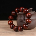 Polished 20mm Lobular Red Sandalwood Buddhist beads bracelet with 12 dense round beads - 20mm*12 Beads [Completeness Style] 3000 Grit Polished