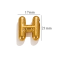 Polished gold bubble letter H pendant necklace in 21mm size for women jewelry - Gold H