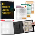 Black glitter binder set for 100 day money saving challenge with gold lettering - Holographic Black Premium Set (Incl. Inserts + Tracker + Pen)