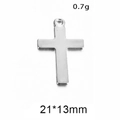 Minimalist silver stainless steel cross pendant, 21x13mm DIY jewelry making accessory - Steel Color Cross 4#