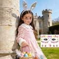 Easter bunny and colorful egg face tattoos for kids in variant BF-036 floral design - Easter Egg Bow Party Sticker (BF-036)