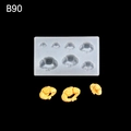 Translucent silicone mold for mini croissants with resin finished bread models - B90