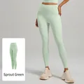 High-waisted sprout green yoga pants with a seamless compression fit for women - S / Bottoms / Light Green