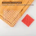 Christmas reindeer pattern fondant stamp with acrylic board and red rubber mold - SY0156-Reindeer A