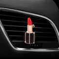 Lipstick shaped car air vent freshener clip with red finish and sparkling rhinestones - Red Lipstick