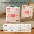 Thickened absorbent pet pee pads in sizes S, M, XL with cartoon cat packaging design - S (80 Count)