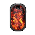 Digital hand warmer with dual-sided heating and glowing charcoal pattern LED display - N21 Charcoal Hand Warmer Black