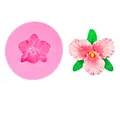 Pink silicone mold for phalaenopsis flower crafts with finished floral resin piece - Orchid Style 1# (B1094) / Pink