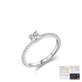 Luxury S925 sterling silver moissanite ring with GRA certificate and brilliant side stones - US Size 8 / Silver