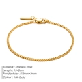 Minimalist 18K gold stainless steel Cuban link bracelet for men with adjustable chain - 15+2cm / Cuban Chain 1.8mm / 18K Gold
