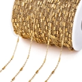 Roll of vacuum gold-plated stainless steel tube bead chain for DIY jewelry making - Gold 04 Cross Bar Chain 1.6mm